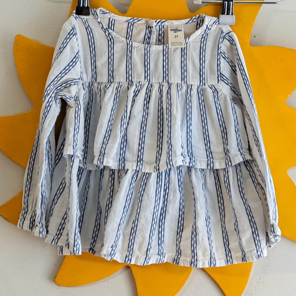OSHKOSH B'GOSH 2T white/blue tiered top